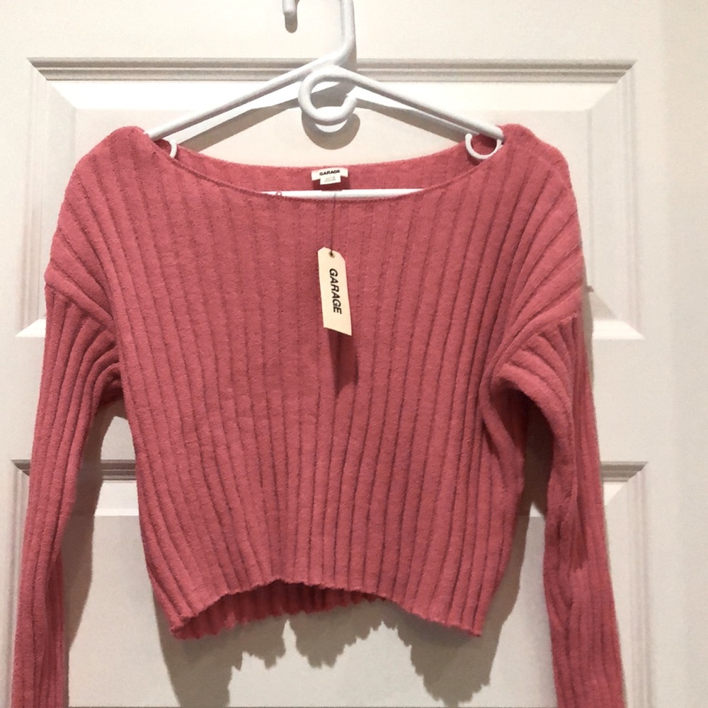 Chandail Flat ribbed crop top sweater - New